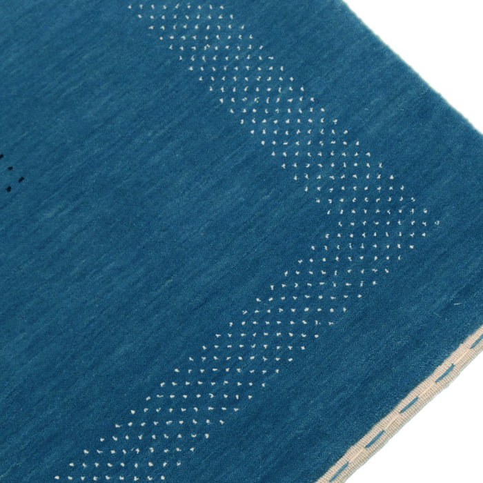 Blue And White Gabbeh Design Hand Loomed Wool Area Rug