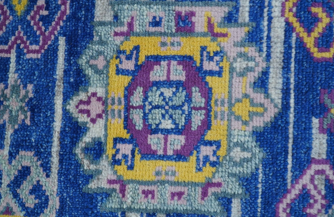 Blue Transitional Design 2x3 Hand knotted  Wool Area Rug