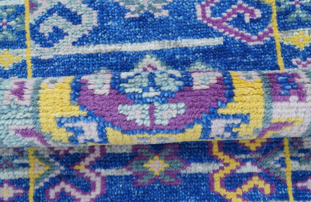 Blue Transitional Design 2x3 Hand knotted  Wool Area Rug