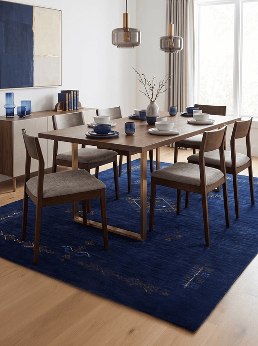 Blue Tribal Center Medallion Hand Loomed Wool Area Rug