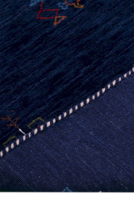 Blue Tribal Center Medallion Hand Loomed Wool Area Rug