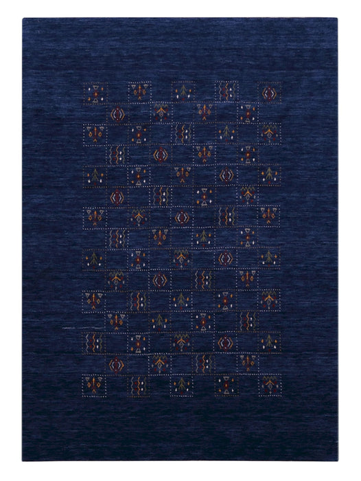 Blue Tribal Design Hand Loomed Wool Area Rug