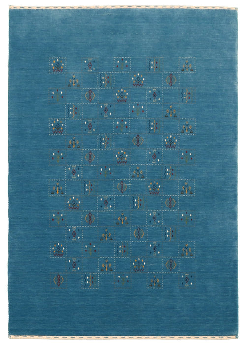 Blue Tribal Design Hand Loomed Wool Area Rug
