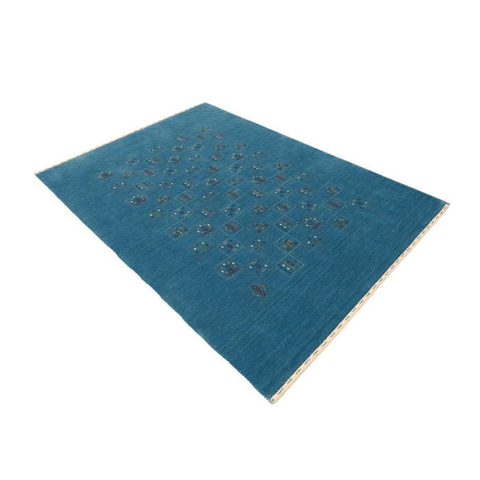Blue Tribal Design Hand Loomed Wool Area Rug