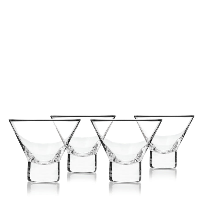 Raye Heavy Base Crystal Stemless Martini Glasses Set of 4