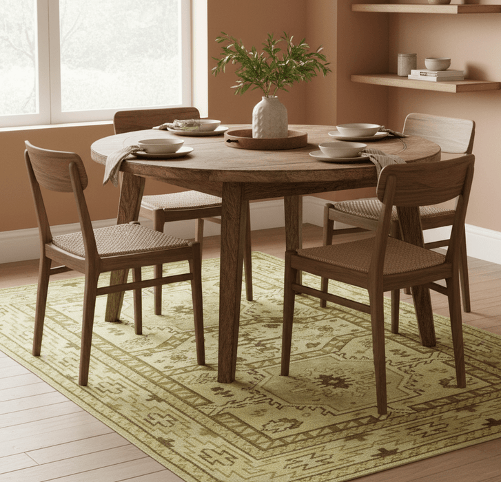 Brown And Beige Modern Traditional Design 5x8 Hand Knotted Wool Area Rug