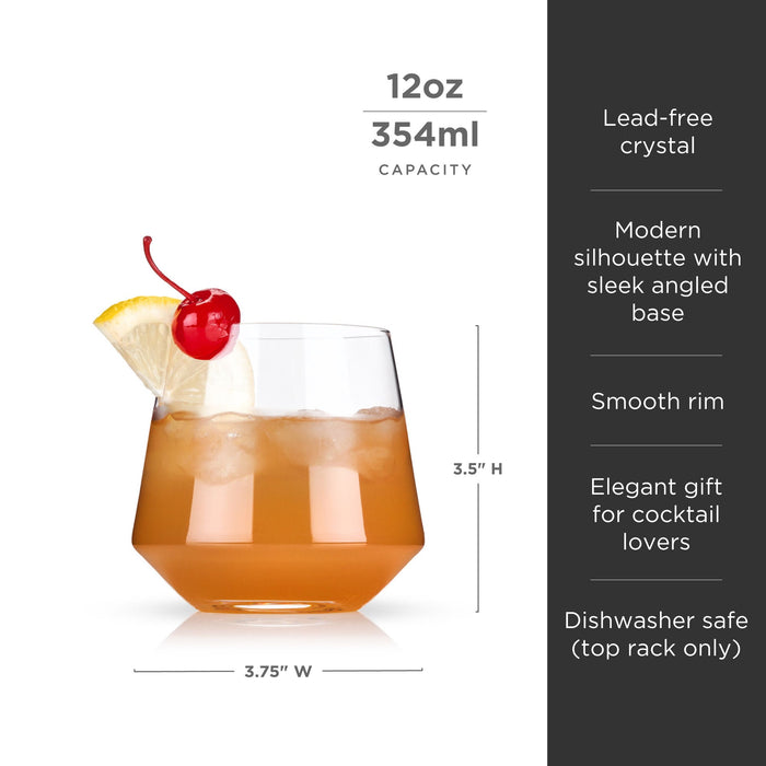 Raye Angled Crystal Cocktail Tumblers Set of 2