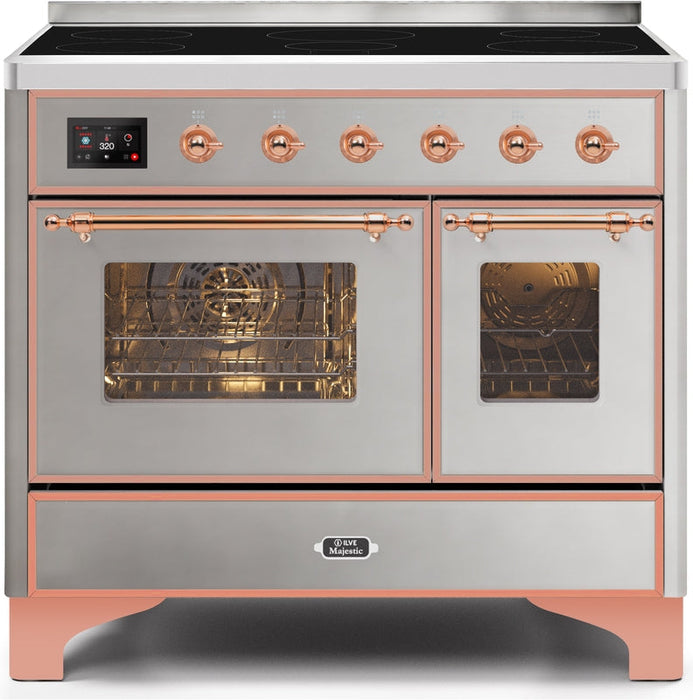 ILVE Majestic II 40" Induction Range with Element Stove and Electric Oven in Stainless Steel with Copper Trim, UMDI10NS3SSP