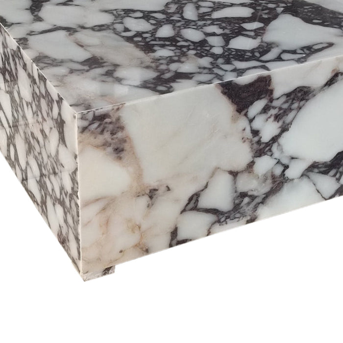 Calacatta Viola Marble Rectangular Prism Block Design Coffee Table (W)24" (L)24" (H)12"