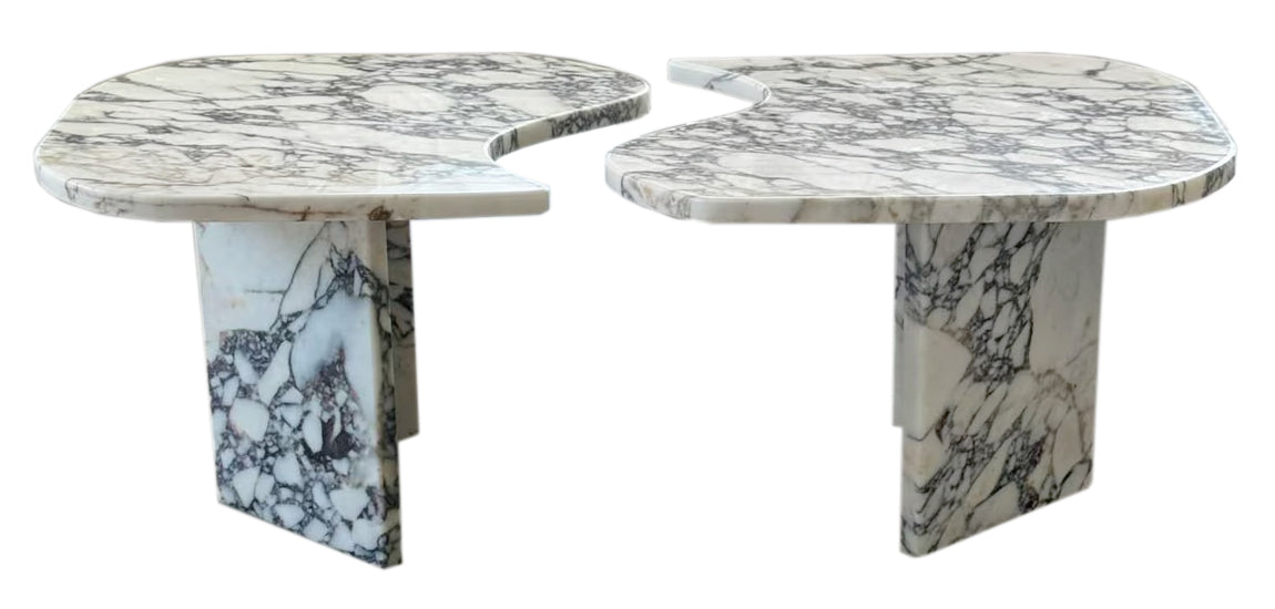 Calacatta Viola Marble Designer Coffee Table Polished Set of 2