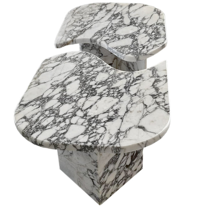 Calacatta Viola Marble Designer Coffee Table Polished Set of 2