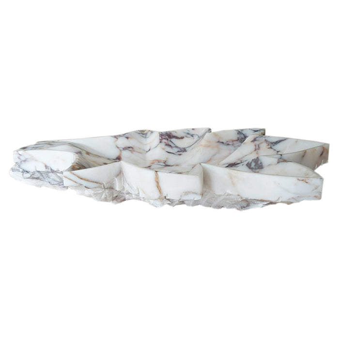 Calacatta Viola Marble Leaf Design Above Vanity Bathroom Sink Honed
