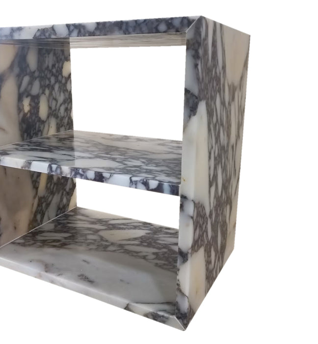 Calacatta Viola Marble End/Side Table, Nightstand Polished (W)14" (L)18" (H)18"