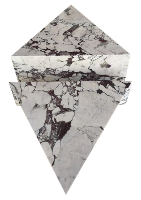 Calacatta Viola Marble Triangular Design Coffee Table Polished Set of 2