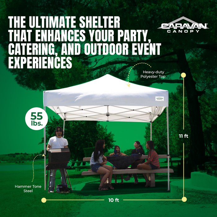 Caravan Canopy TitanShade 10 x 10 Steel Frame Portable Instant Canopy Kit, White