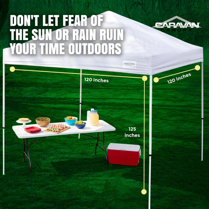 Caravan Canopy M Series Pro 2 10 x 10 ft Straight Leg Pop-Up Canopy Tent, White