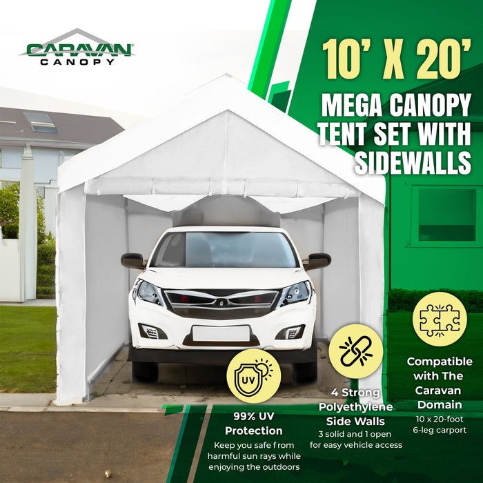 Caravan Canopy Domain 10' x 20' Straight Leg Canopy Tent Set, Sidewalls Only