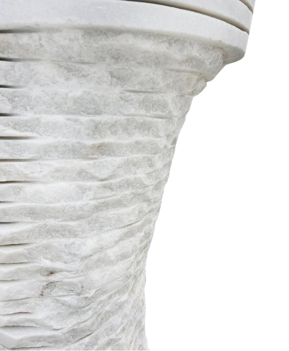 Carrara White Marble Designer Pedestal Stand-Alone Sink (W)16" (L)16" (H)36"