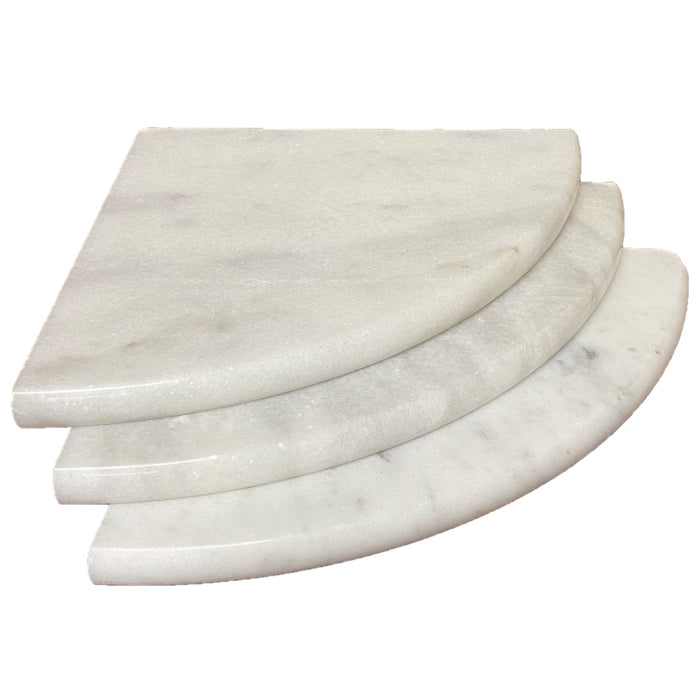 Carrara White Marble 9" Shower Corner Shelf Semi Polished - Belair Collection