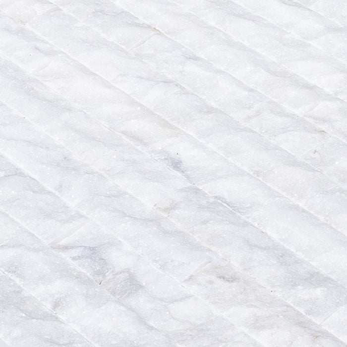 Carrara White 4"xFree Length Split-face Natural Marble Wall Tile - Belair Collection