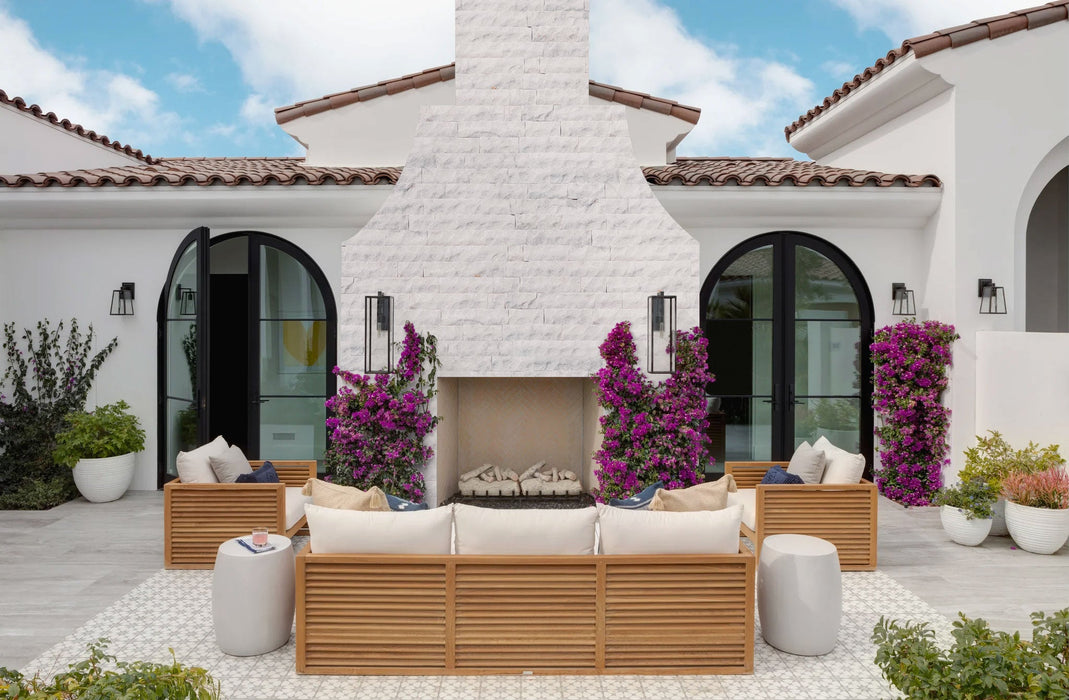 Carrara White 4"xFree Length Split-face Natural Marble Wall Tile - Belair Collection