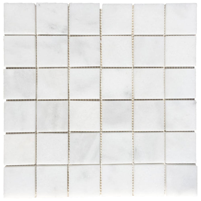 Carrara White Marble Polished Mosaic Floor and Wall Tile - Livfloors Collection