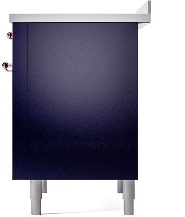 ILVE Nostalgie II 36" Induction Range with Element Stove and Electric Oven in Blue with Copper Trim, UPI366NMPMBP