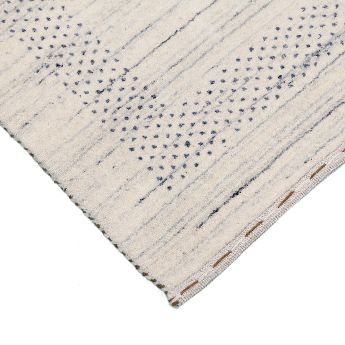 Center Pattern Natural Hand Loomed Wool Area Rug