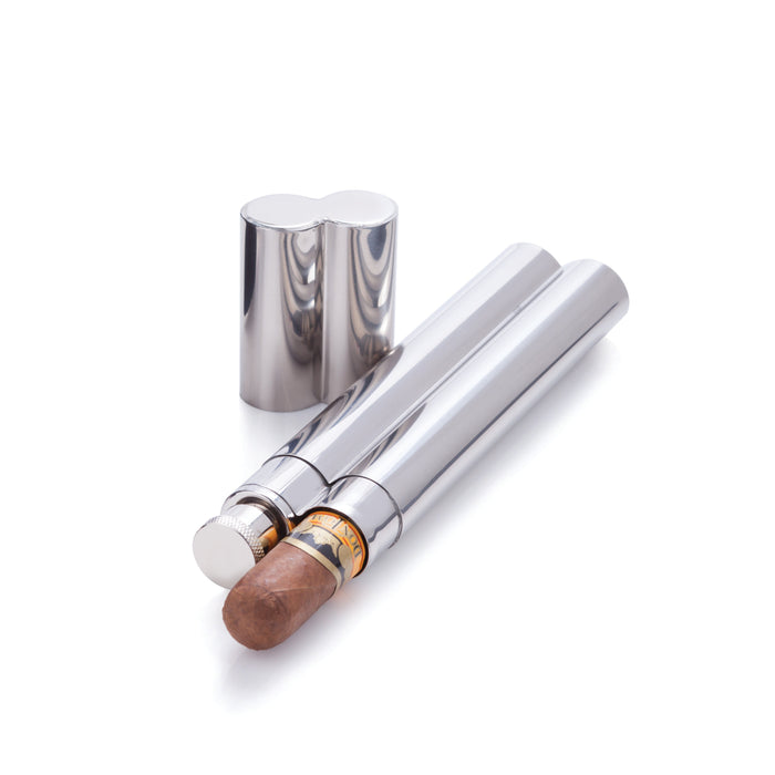 Stainless Steel Cigar Holder and Flask