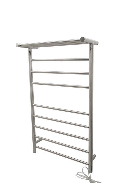 Eve 8-Bar Stainless Steel Wall Mounted Electric Towel Warmer Rack in Brushed Nickel