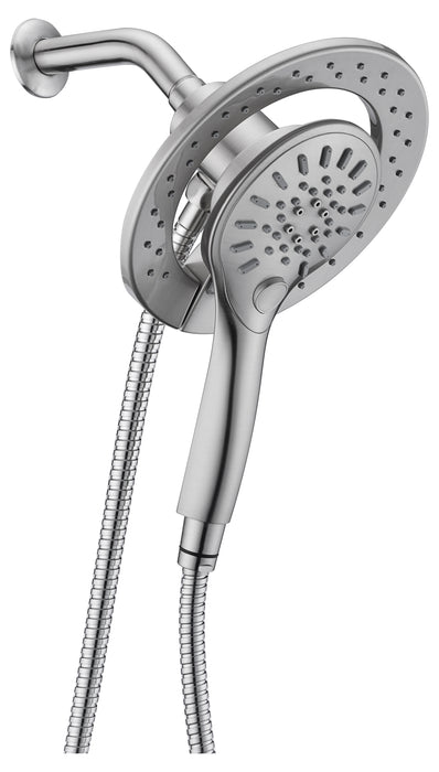 Valkyrie Retro-Fit 3-Spray Patterns with 7.48 in. Wall Mounted Dual Shower Heads with Magnetic Divert in Brushed Nickel