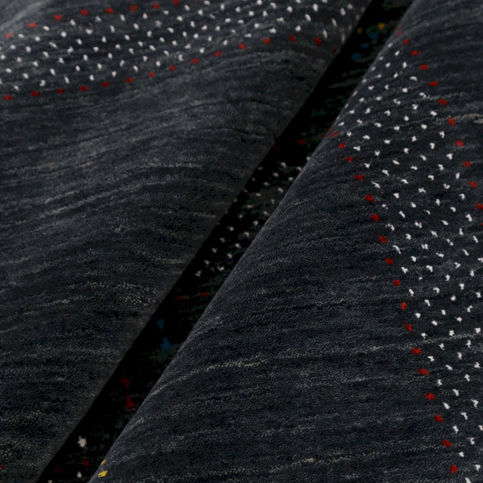 Charcoal Center Pattern Hand Loomed Wool Area Rug
