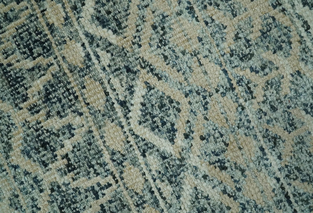 Charcoal, Gray and Beige 5x7 Hand Knotted Southwestern Tribal Trellis wool Rug