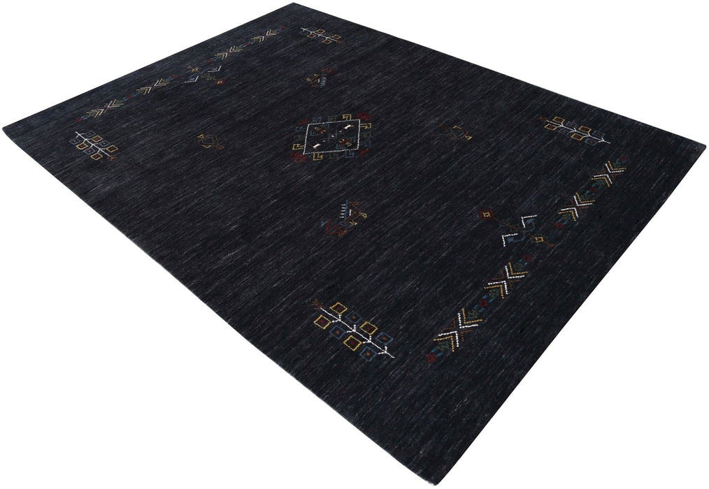 Charcoal Tribal Center Medallion Hand Loomed Wool Area Rug
