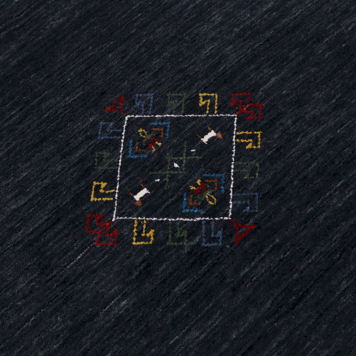 Charcoal Tribal Center Medallion Hand Loomed Wool Area Rug