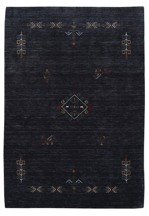 Charcoal Tribal Center Medallion Hand Loomed Wool Area Rug