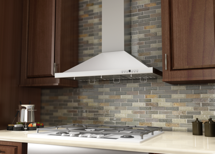 ZLINE 42 in. Convertible Vent Wall Mount Range Hood in Stainless Steel with Crown Molding, KBCRN-42