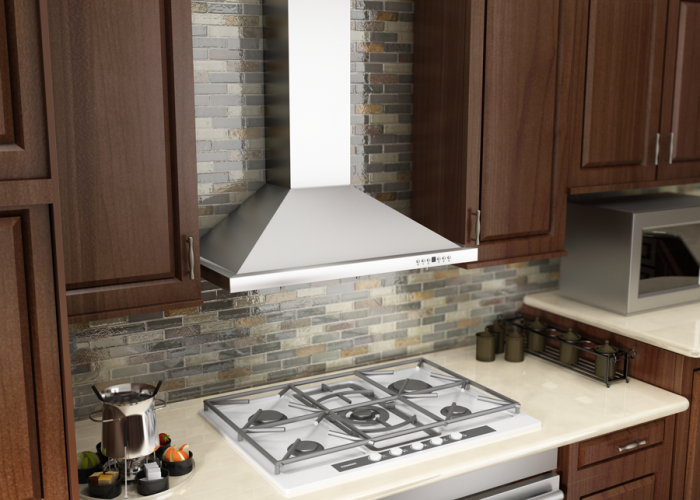 ZLINE 48 in. Convertible Vent Wall Mount Range Hood in Stainless Steel with Crown Molding, KBCRN-48