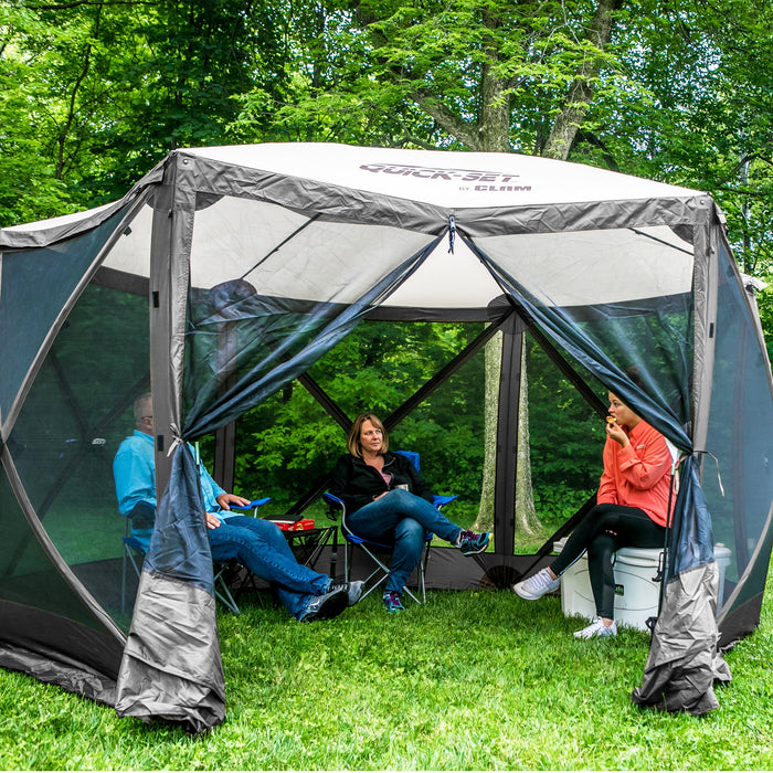 CLAM Quick-Set Escape 11.5 x 11.5 Ft Portable Outdoor Camping Shelter, Gray