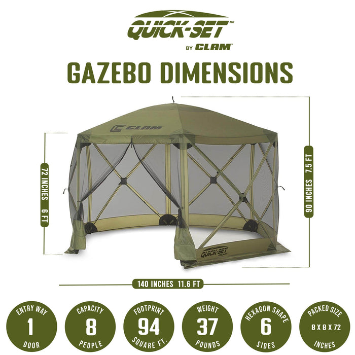 Clam Quick Set Escape Portable Canopy Shelter with Wind and Sun Panels (6 pack)