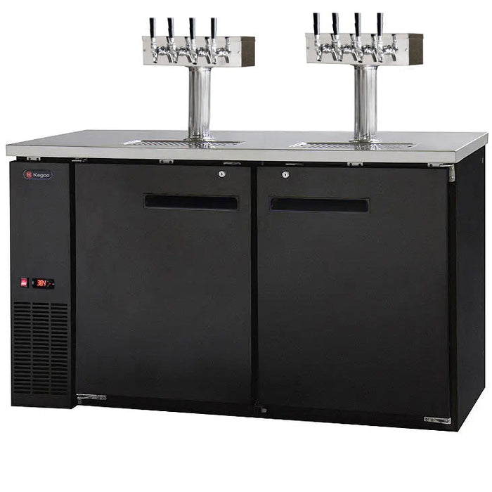 61" Wide Eight Tap Black Craft Beer Kegerator