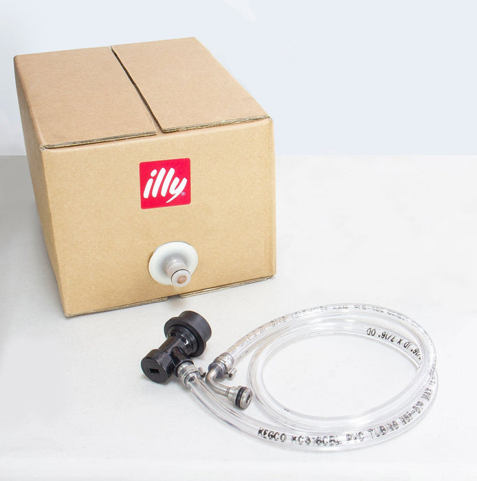 17" Wide Illy-Bag-In-A-Box Cold Brew Coffee Single Tap Black Mini Kegerator