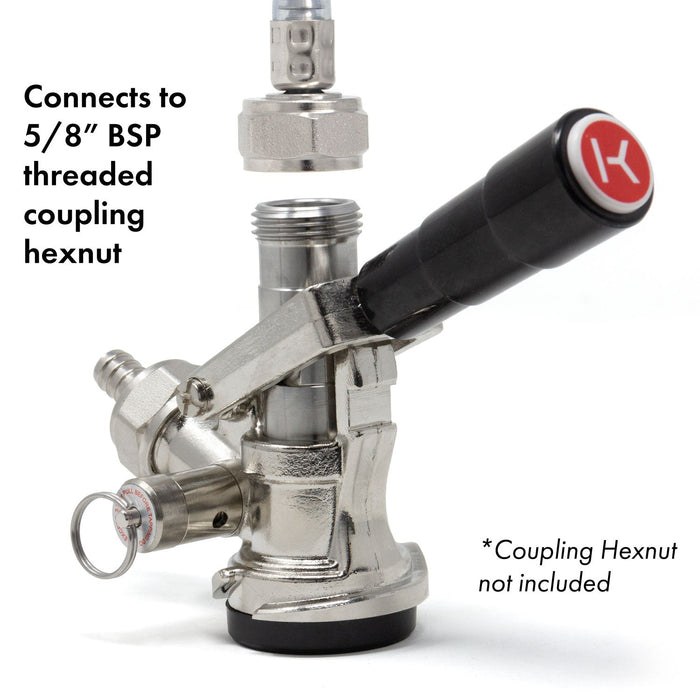 D System Keg Tap Coupler with Black Lever Handle