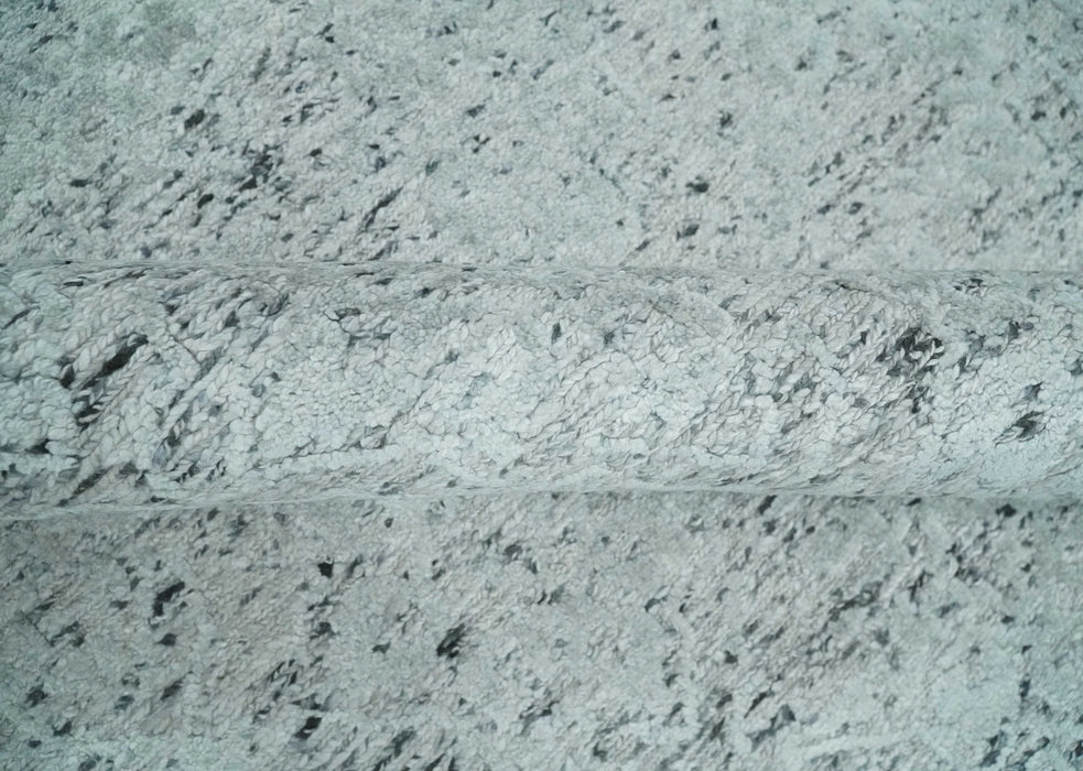 Contemporary 8x10 Silver and Charcoal Modern Abstract Handmade Wool Area Rug