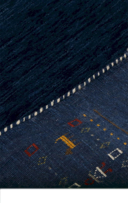 Contemporary Blue Design Hand Loomed Wool Area Rug