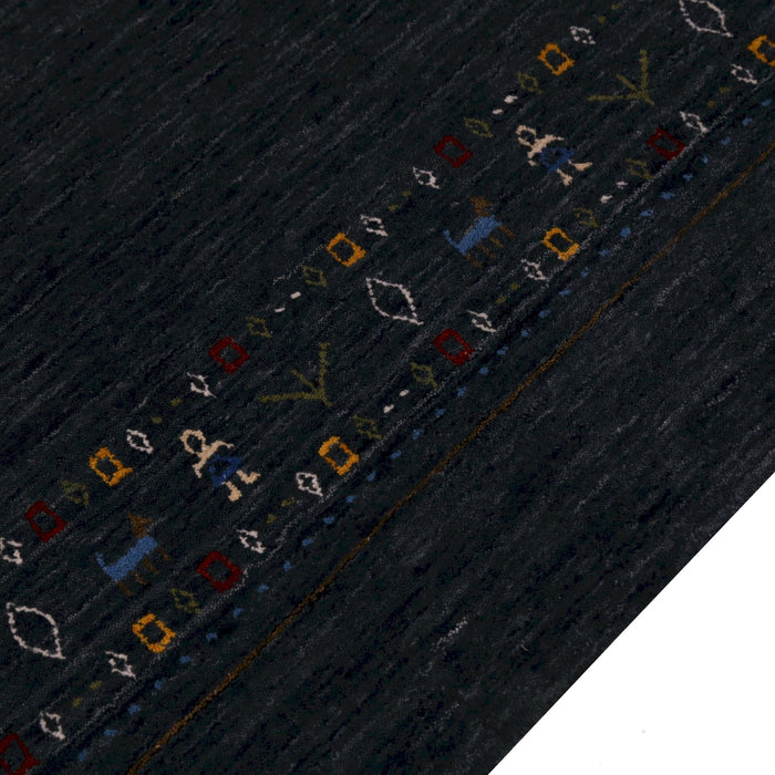 Contemporary Design Charcoal Hand Loomed Wool Area Rug