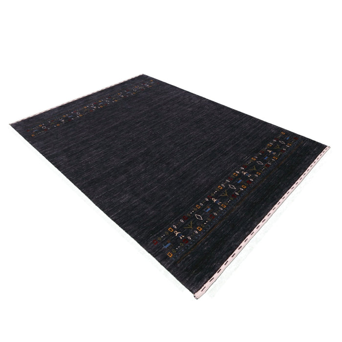 Contemporary Design Charcoal Hand Loomed Wool Area Rug