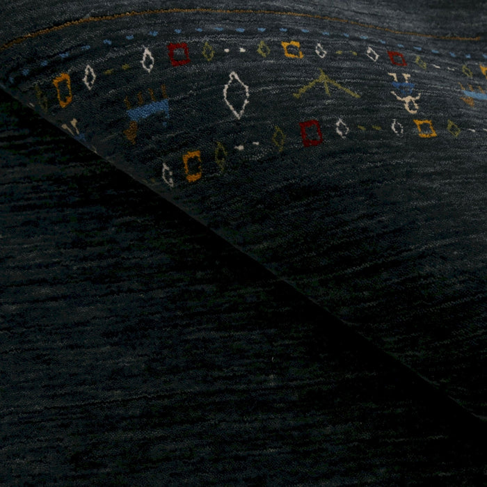 Contemporary Design Charcoal Hand Loomed Wool Area Rug