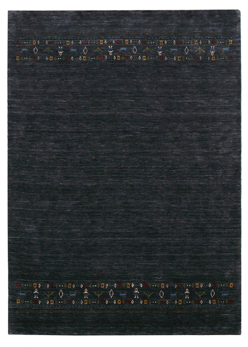 Contemporary Design Charcoal Hand Loomed Wool Area Rug