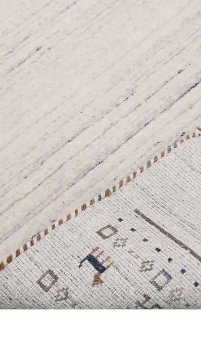 Contemporary Ivory Design Hand Loomed Wool Rug